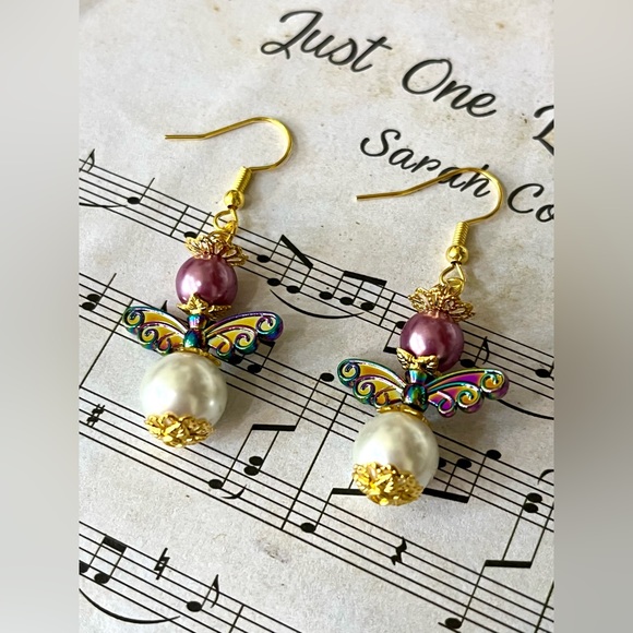 NEW!!! Handcrafted Angel Rainbow Earrings - Picture 1 of 2